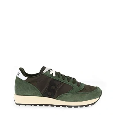 Image of Saucony JAZZ Vintage Unisex Trainers, Men&#039;s, Size: 6, Dark green Leather and textile