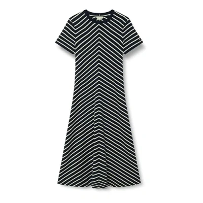 Image of Tommy Hilfiger Modern MIDI Dress Jersey dress, Women&#039;s, Size: Small, Breton dark night navy