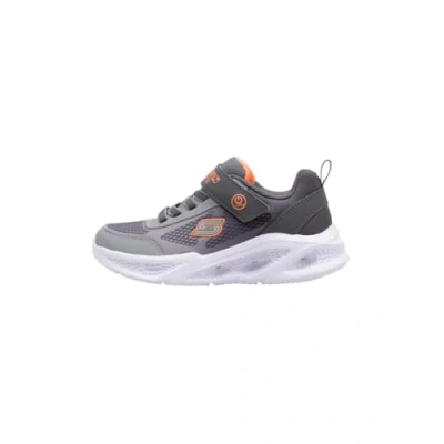 Image of Skechers Meteorlights Trainers for kids, Size: 13K, Charcoal/gray/orange Imitation leather/ textile
