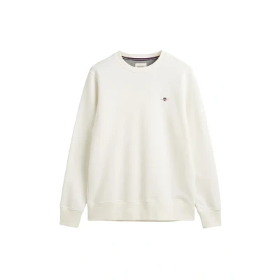 Image of GANT REG Shield Cneck Sweatshirt, Men&#039;s, Size: Medium, Eggshell