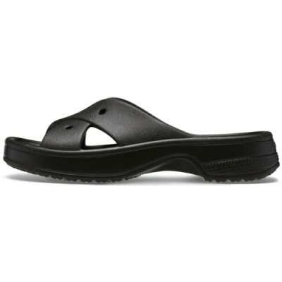 Image of Crocs Womens Cross Strap Pool slides, Women&#039;s, Size: 3, Black Synthetics