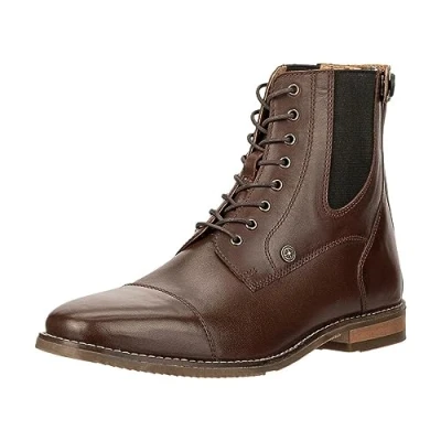 Image of SUEDWIND FOOTWEAR Florentina BZ Lace Italian Cowhide Leather Soft in Inner Shoe Square Bars Insole Handmade Y K Zip Back, chocolate, 38 EU