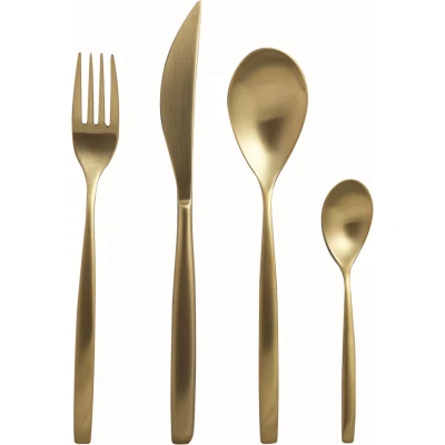 Image of Mepra Cutlery set Stiria Gold Matted stainless steel 24 piece