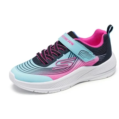 Image of Skechers Girl&#039;s Microspec Advance Sneaker, Aqua Purple, 5 UK Child