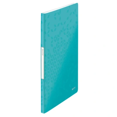 Image of Leitz A4 Display Book, 20 Pockets, 40 Sheet Capacity, Transparent Ice Blue, WOW Range, 46310051