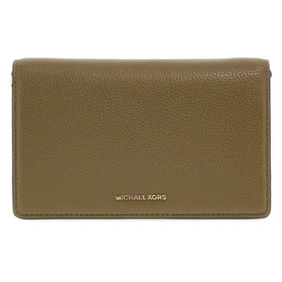 Image of Michael Kors JET SET FLAP Clutch, Women&#039;s, Size: ONE, Safari green