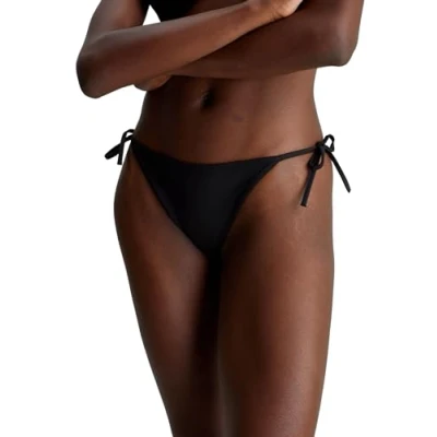 Image of Calvin Klein String Side Tie Kw0Kw02431 Women&#039;s Lace Up Swimsuit (Pvh Black), L
