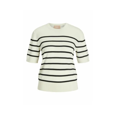 Image of JACK &amp; JONES Women&#039;s Jxlayla Ss Knit Sweater, Cream coloured, XS