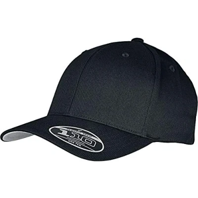 Image of Flexfit Wooly Combed Adjustable Baseball Cap, black/black, One Size