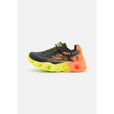 Image of Skechers Light UP Vortex 2.0 Trainers for kids, Size: 13.5K, Black/orange/yellow Synthetics
