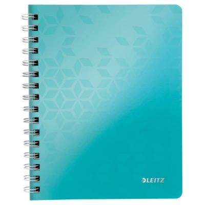 Image of Leitz A5 Flexible Cover Notebook, Ice Blue (Wire Bound, 80 Sheets, Squared Paper, 90 gsm Ivory Wow Range), Pack of 1