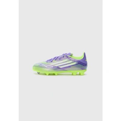 Image of adidas Performance F50 League Moulded stud football boots for kids, Size: 3, Purple rush/white/lucid lemon shoes