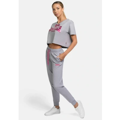 Image of Lonsdale Leinthall Tracksuit bottoms, Women&#039;s, Size: XXL, Marl grey pink