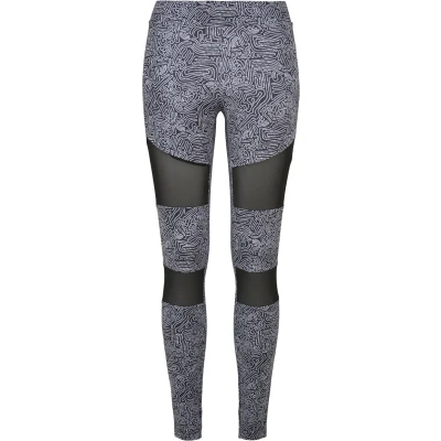 Image of Urban Classics Women&#039;s Ladies Tech Mesh AOP Leggings, Blackzen, 5XL