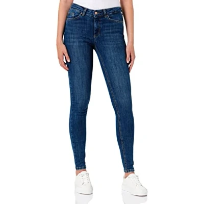 Image of Pieces Pcdelly Jeans Skinny Fit, Women&#039;s, Size: XSx30, Medium blue denim