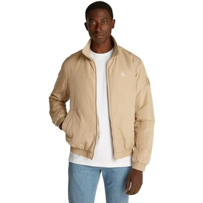 Image of Calvin Klein Jeans Padded Harrington Light jacket, Men&#039;s, Size: Small, Travertine