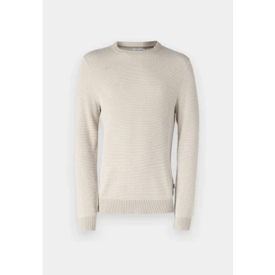 Image of Jack &amp; Jones Jjeglobe KNIT CREW NECK Jumper, Men&#039;s, Size: Small, Oatmeal