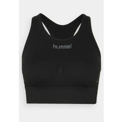 Image of Hummel First Seamless Medium support sports bra, Women&#039;s, Size: 10/10, Black