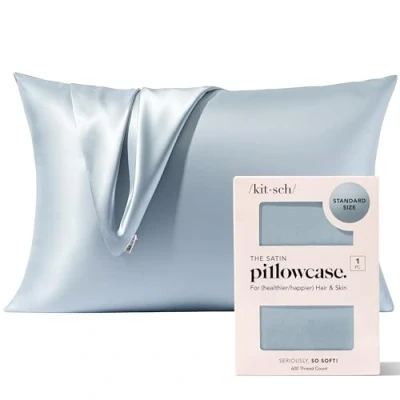 Image of Kitsch Standard Satin Pillowcase Haze Blue