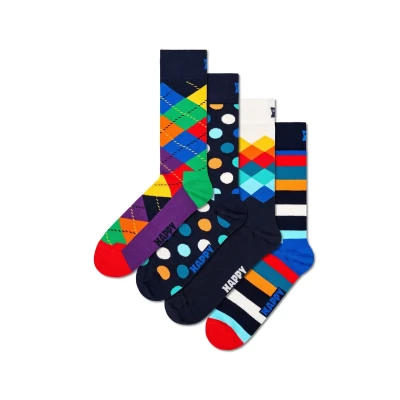 Image of Happy Socks GIFT SET Unisex 4 PACK Socks, Size: 7, Blue