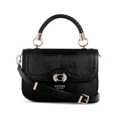 Image of Guess Orlina TOP Handle FLAP Handbag, Women&#039;s, Size: One Size, Black
