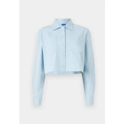 Image of HUGO EDIA Buttondown blouse, Women&#039;s, Size: 12, Light/pastel blue
