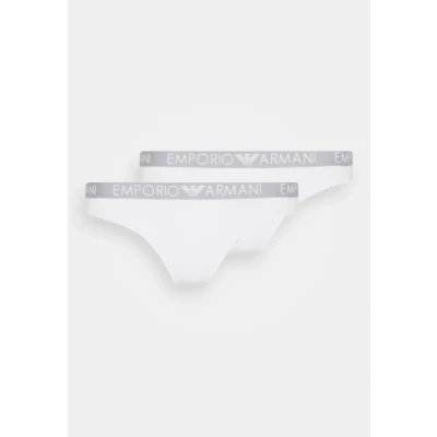 Image of Emporio Armani Brazilian Brief 2 PACK Briefs, Women&#039;s, Size: XS, Bianco