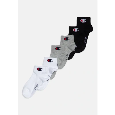 Image of Champion Quarter Unisex 6 PACK Socks for kids, Size: 9 11.5, Grey/black/white