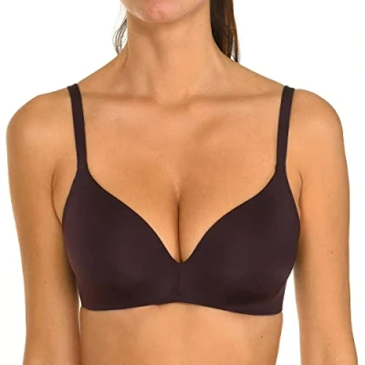 Image of DIM Invisifi FREE Soutien Gorge Triangle PADDÉ Tshirt bra, Women&#039;s, Size: 32C, Precious brown