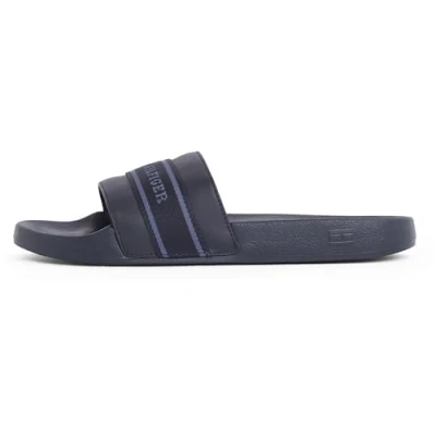 Image of Tommy Hilfiger Mules, Women&#039;s, Size: 3.5, Space blue Textile/synthetics
