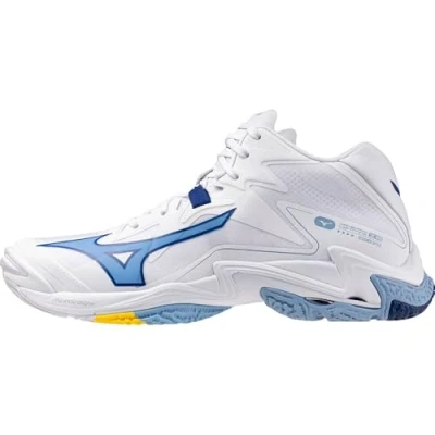 Image of Mizuno WAVE LIGHTNING Z8 MID Volleyball Shoes White/BellwetherBlue/BelAirBlu Women/Men Size 10