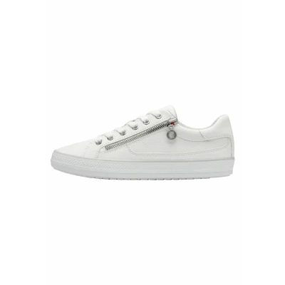 Image of s.Oliver Damen Sneaker flach zum Schnüren mit Reißverschluss, Weiß (White), 37 EU