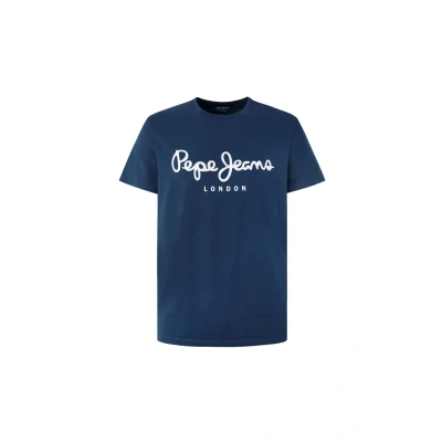 Image of Pepe Jeans Original Stretch Print Tshirt, Men&#039;s, Size: XXL, Azul marino