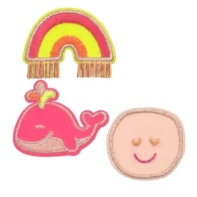 Image of LÄSSIG Textile sticker Self Adhesive Woven Sticker, Whale Pink,