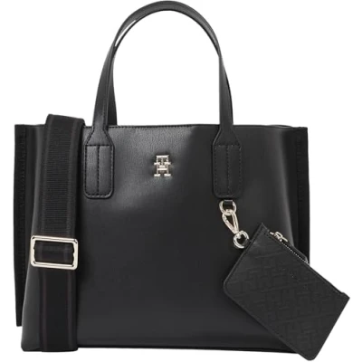 Image of Tommy Hilfiger Women&#039;s Th Distinct Mini Tote Aw0aw17192, One Size, Black (Black), Size