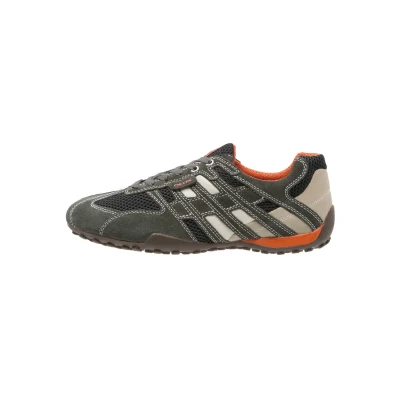 Image of Geox UOMO Snake Trainers, Men&#039;s, Size: 10, Dark grey Leather and textile