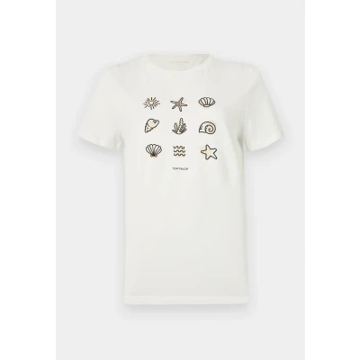 Image of TOM Tailor WITH Print Tshirt, Women&#039;s, Size: XS, Whisper white