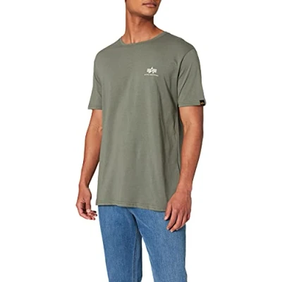 Image of Alpha Industries Men&#039;s Basic T Small Logo Shirt, Vintage Green, S, S