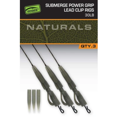 Image of Fox Naturals Sub Power Grip Lead Clip Leaders 30lb (3 pieces) Carp rig