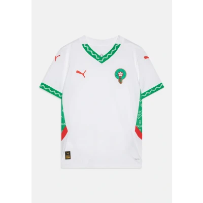 Image of Puma FRMF Marocco AWAY Replica JR Unisex National team wear for kids, Size: 16y (15 16y), White/fast green/red