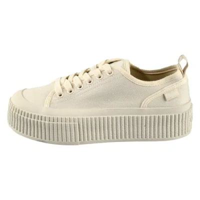 Image of Buffalo Madison Women&#039;s Low Trainers Beige Textile, cream, 5 UK