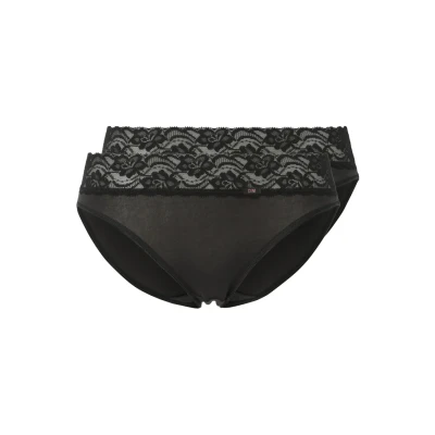 Image of DIM PLUS Dentelle 2 PACK Briefs, Women&#039;s, Size: Small, Noir