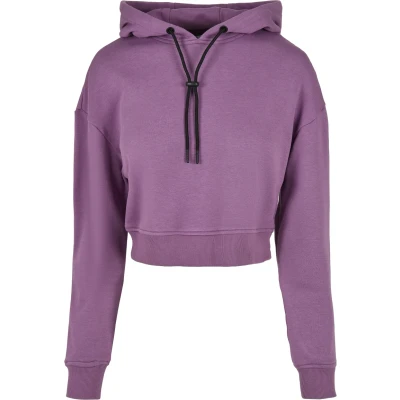 Image of Urban Classics Ladies Short Terry Hoody Hoodie, Women&#039;s, Size: XL, Duskviolet
