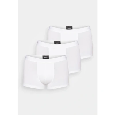 Image of BOSS Mens Trunk 3P Bold Three pack of logo waistband trunks in stretch cotton, White100, S