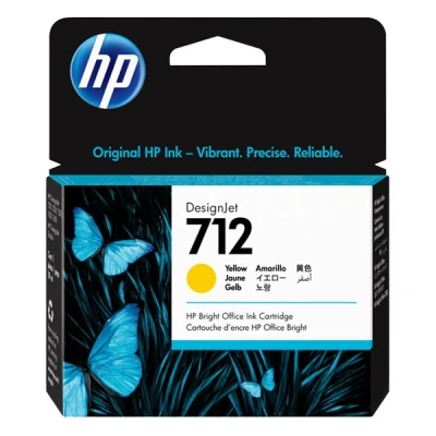 Image of HP DesignJet Studio 24&#039;&#039; 712 (3ED69A) yellow ink cartridge (original HP)