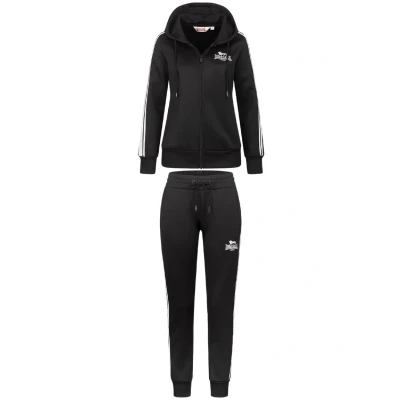 Image of Lonsdale SET Bromley Tracksuit, Women&#039;s, Size: Large, Black white