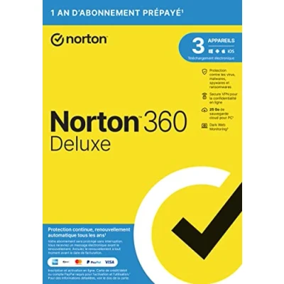 Image of Norton 360 Deluxe 2024 3 Devices 1 Year Subscription Secure VPN Password Manager Dark web monitoring PC/Mac/iOS/Android Mail