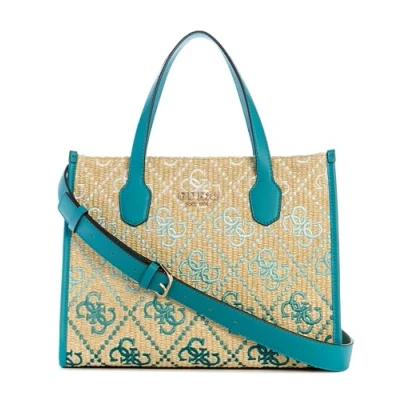 Image of Guess Silvana Handbag, Women&#039;s, Size: One Size, Teal