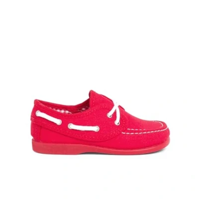 Image of Pisamonas Boat shoes for kids, Size: 4.5K/5K, Rojo Textile