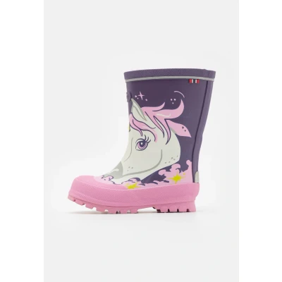 Image of Viking Jolly Unisex Wellies purple/multicoloured for kids, Size: 7K, Purple/multi coloured Synthetics
